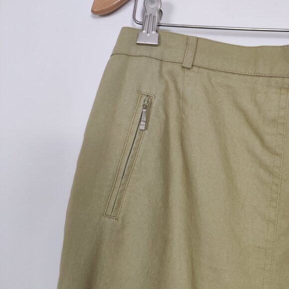 FE Edition Women's Maxi Skirt in Green Size 12 Cotton Old Money Quiet Luxury - Picture 4 of 15